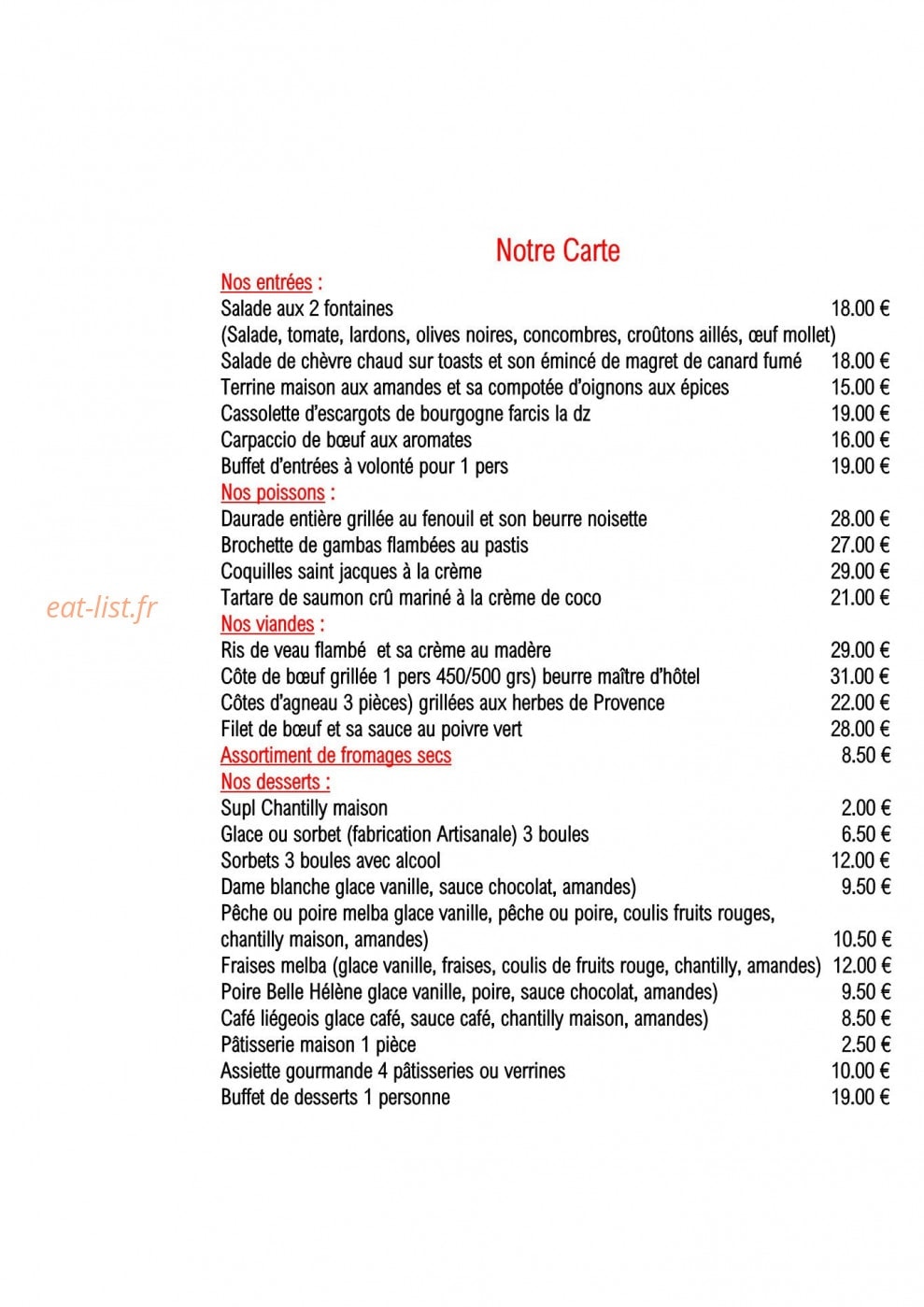 Aux 2 fontaines — carte page 1