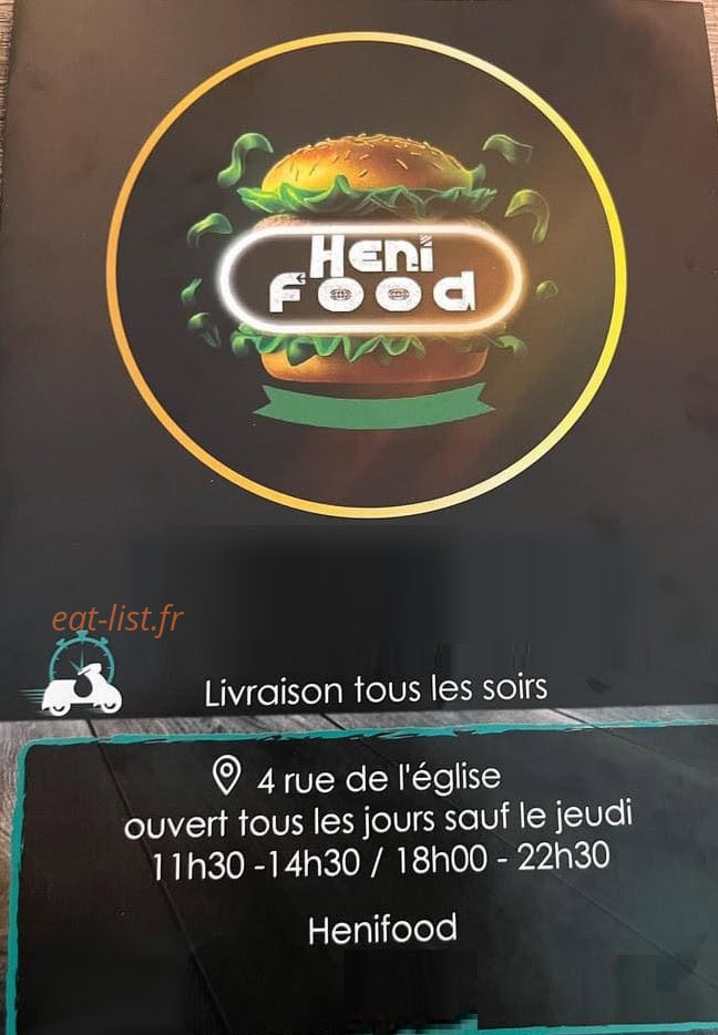 Heni Food — carte page 1
