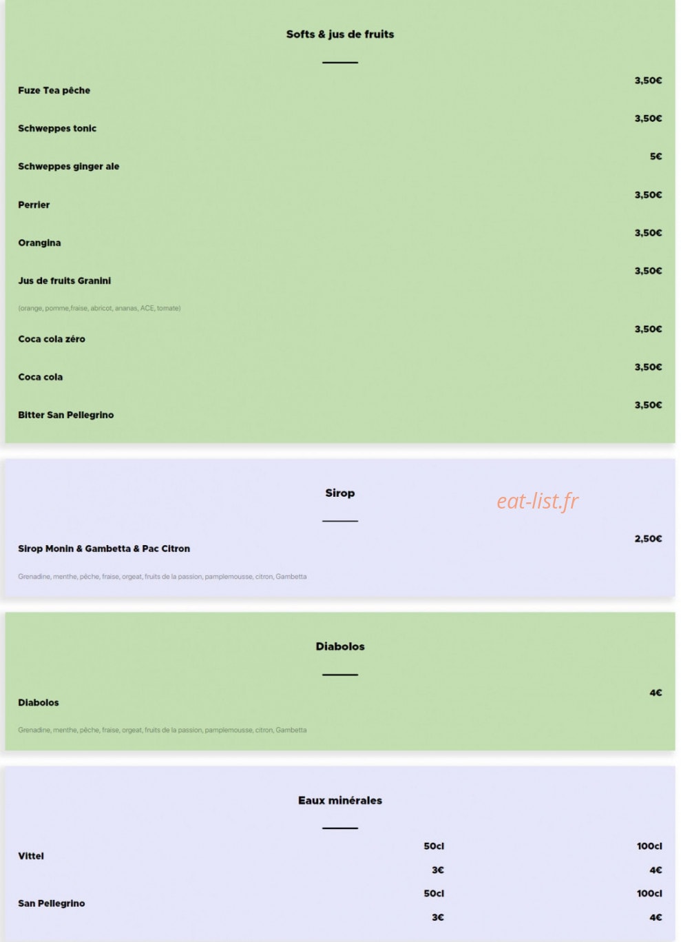 Le Grillon — carte page 2