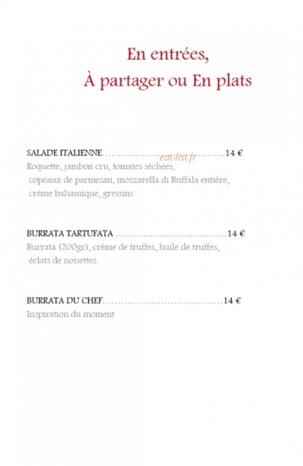 Mama Pizza — carte page 3