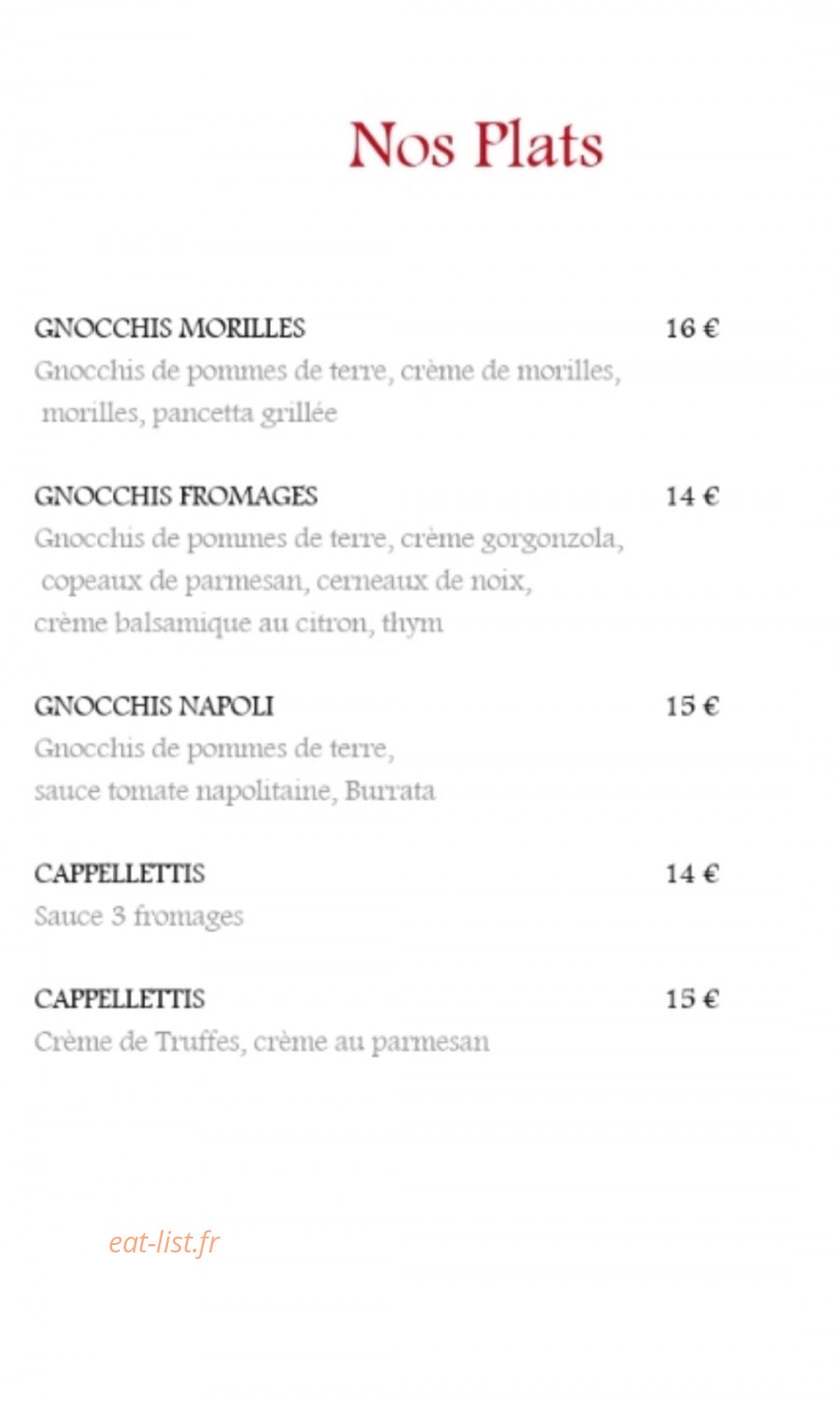 Mama Pizza — carte page 4