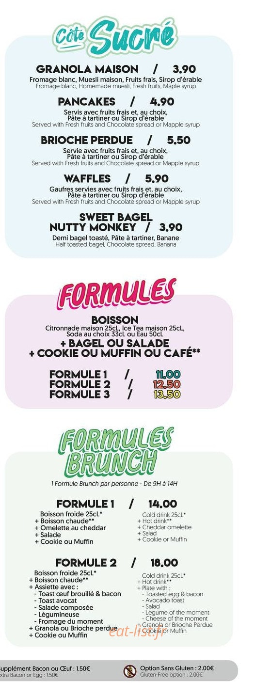 Sweet Break Coffee Shop — carte page 2