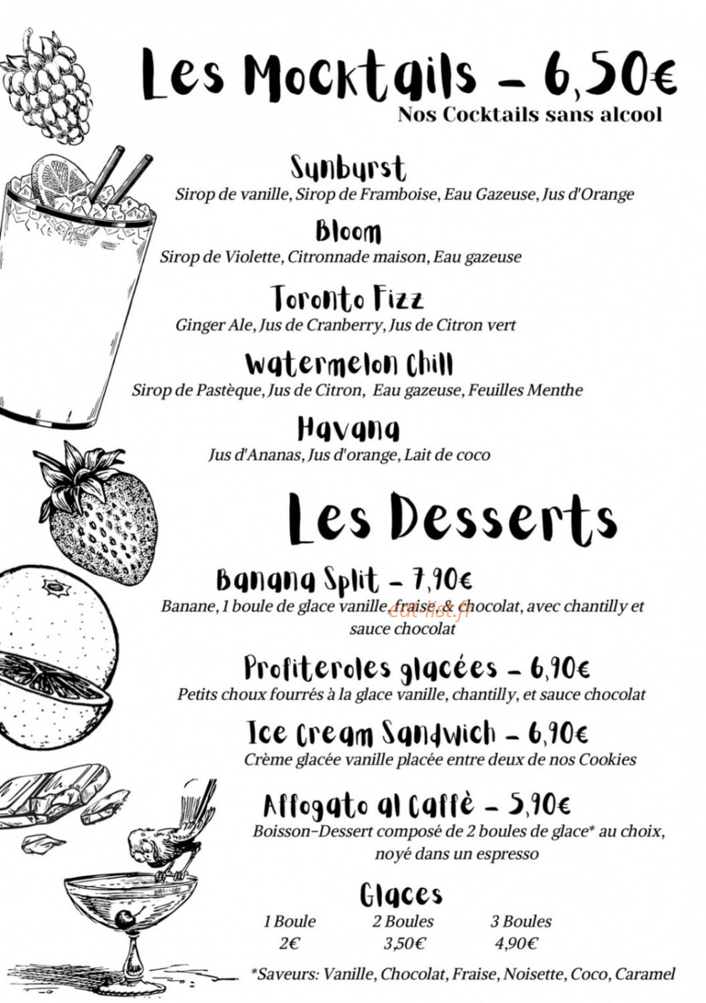 Sweet Break Coffee Shop — carte page 5