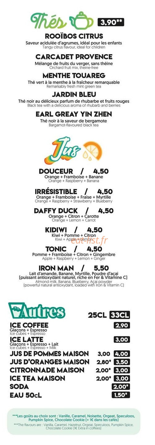 Sweet Break Coffee Shop — carte page 4