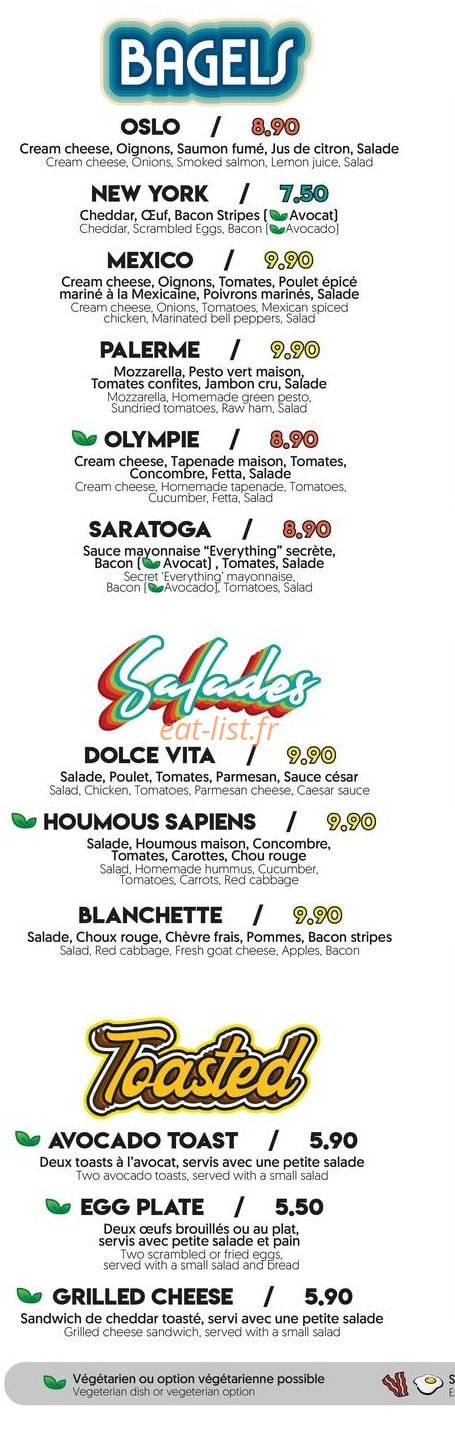 Sweet Break Coffee Shop — carte page 1