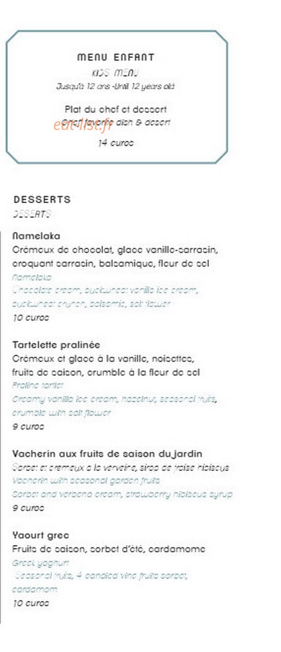 Vigna restaurant — carte page 4