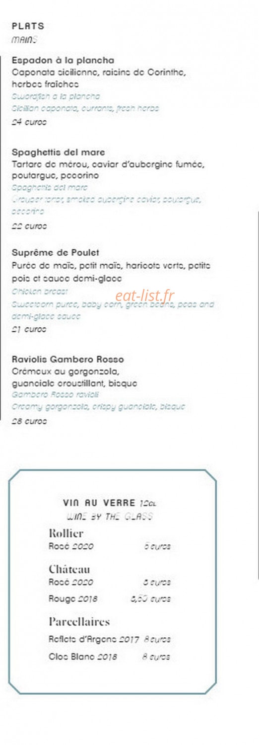 Vigna restaurant — carte page 3
