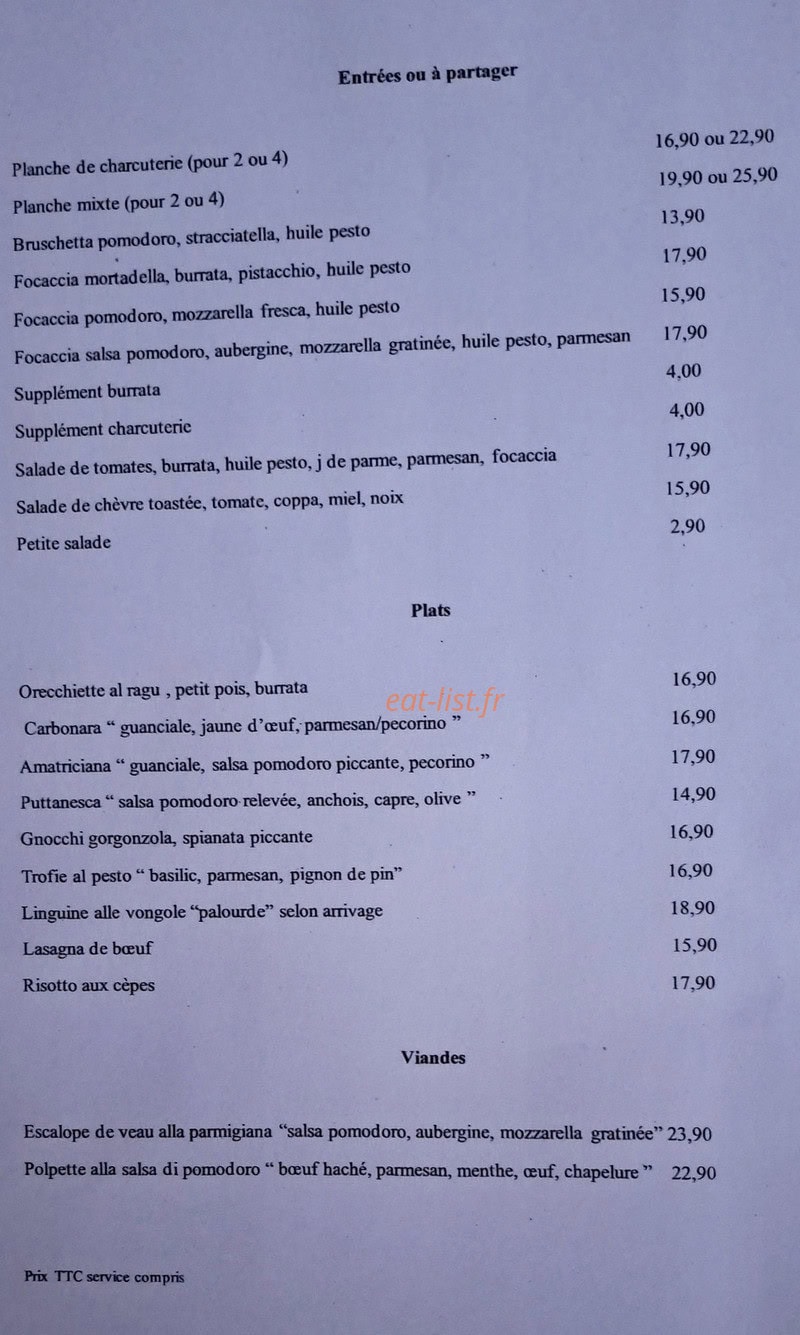 A Modo Mio — carte page 1