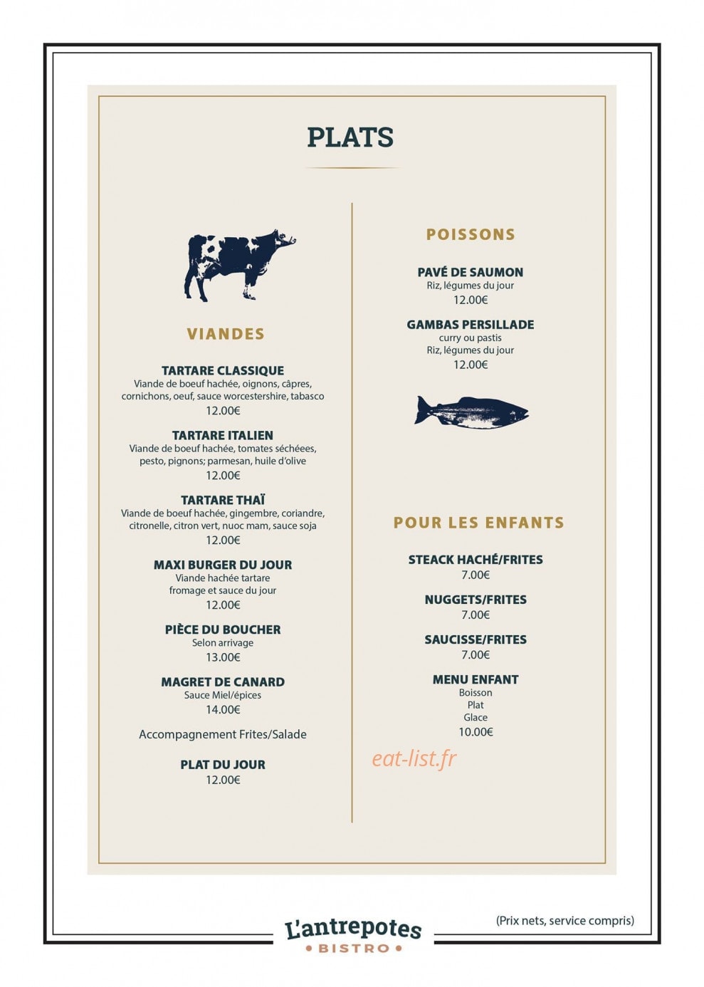 Bistro L'Antre-Potes — carte page 2