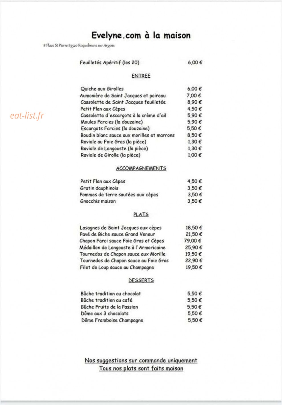Evelyne.com — carte page 1