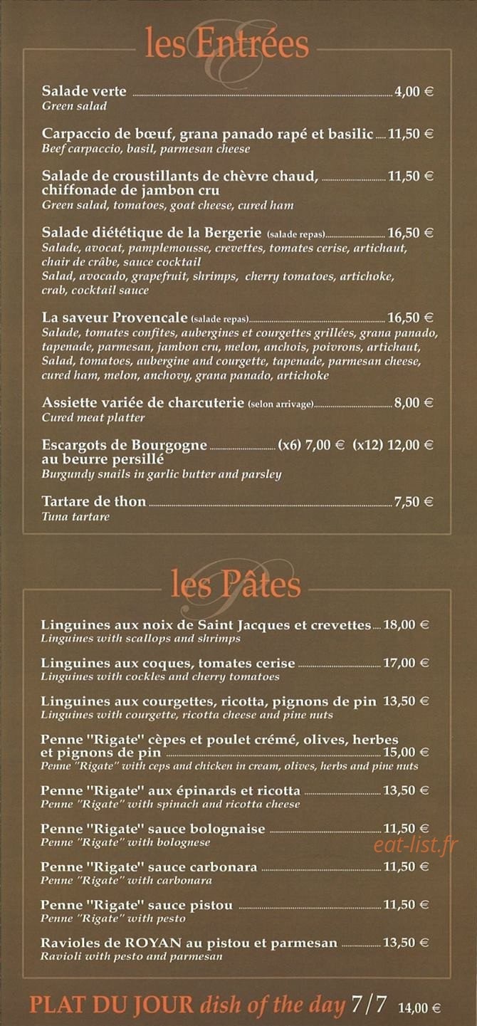 La Bergerie — carte page 2