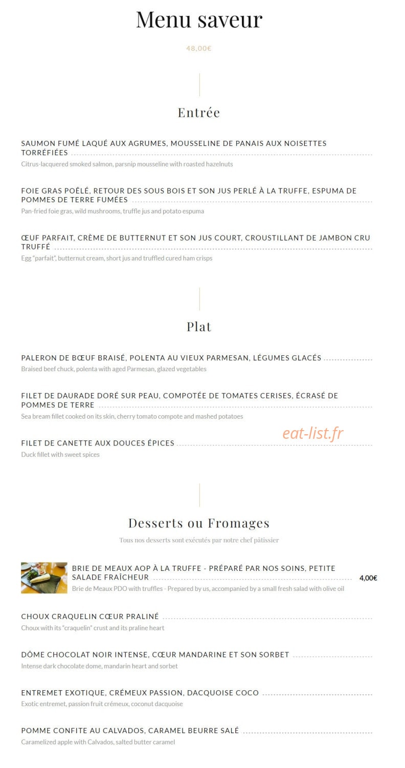 La Pergolade — carte page 4