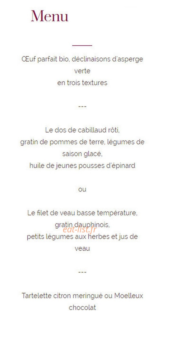 La Table de Louis — carte page 1