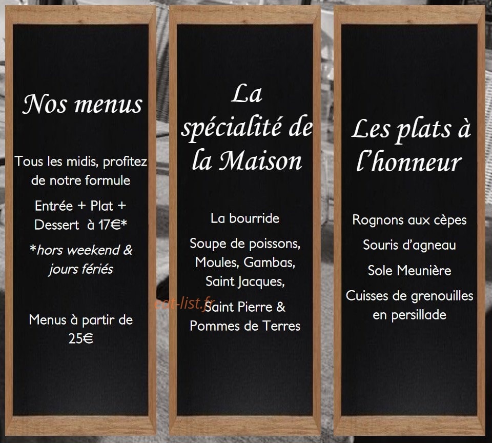 Restaurant Du Lac — carte page 1