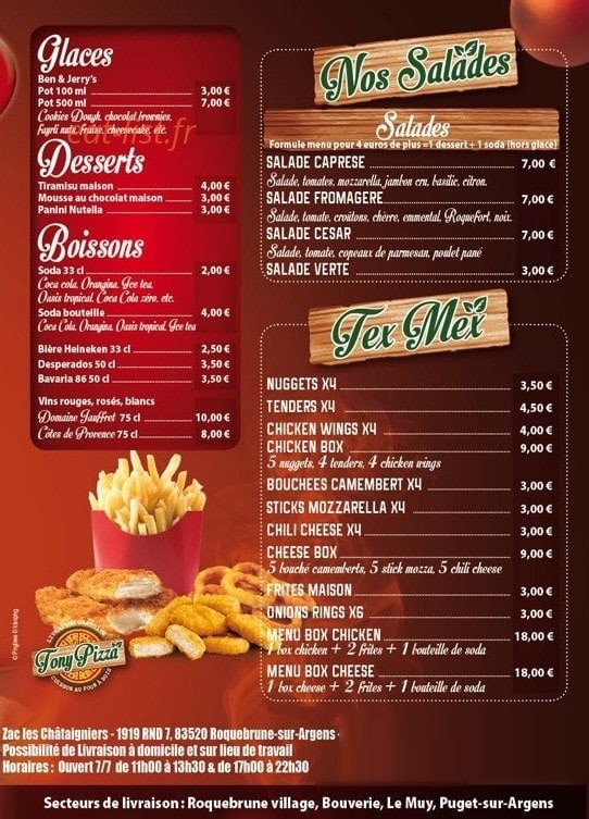 Tony Pizza — carte page 6
