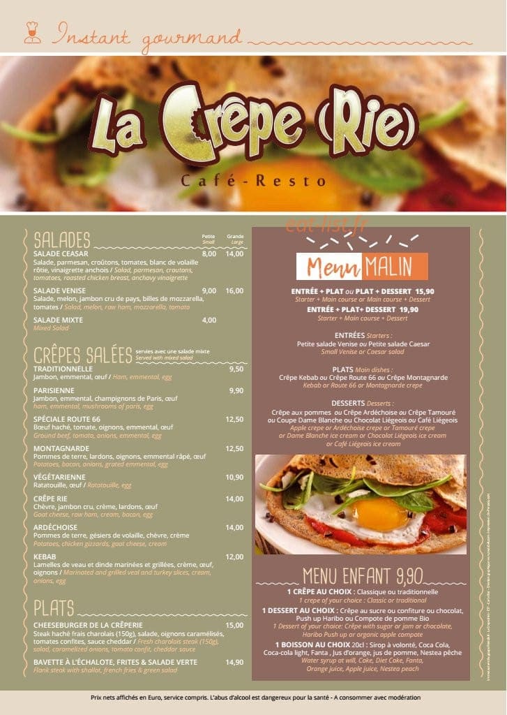 La Crêpe (Rie) — carte page 1