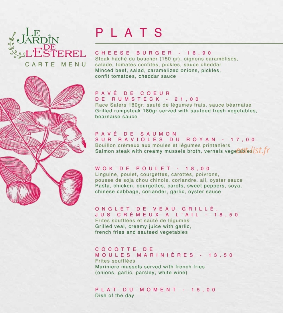 Le Jardin de l Esterel — carte page 3