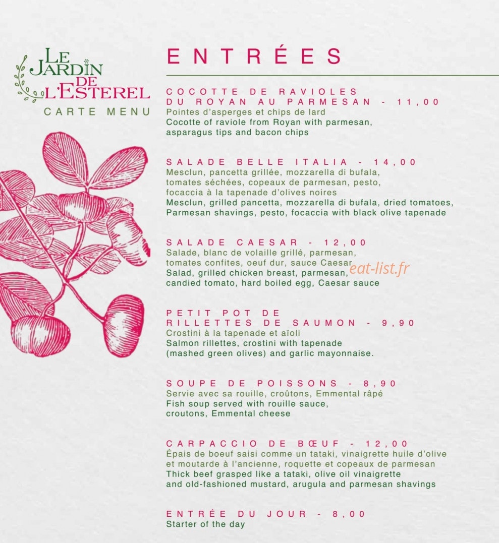 Le Jardin de l Esterel — carte page 2