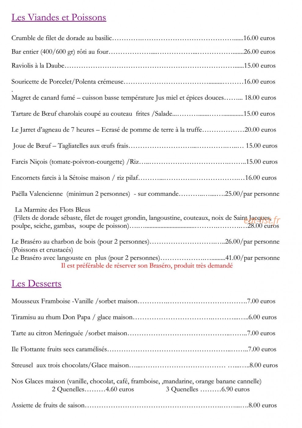 Les Flots Bleus — carte page 2