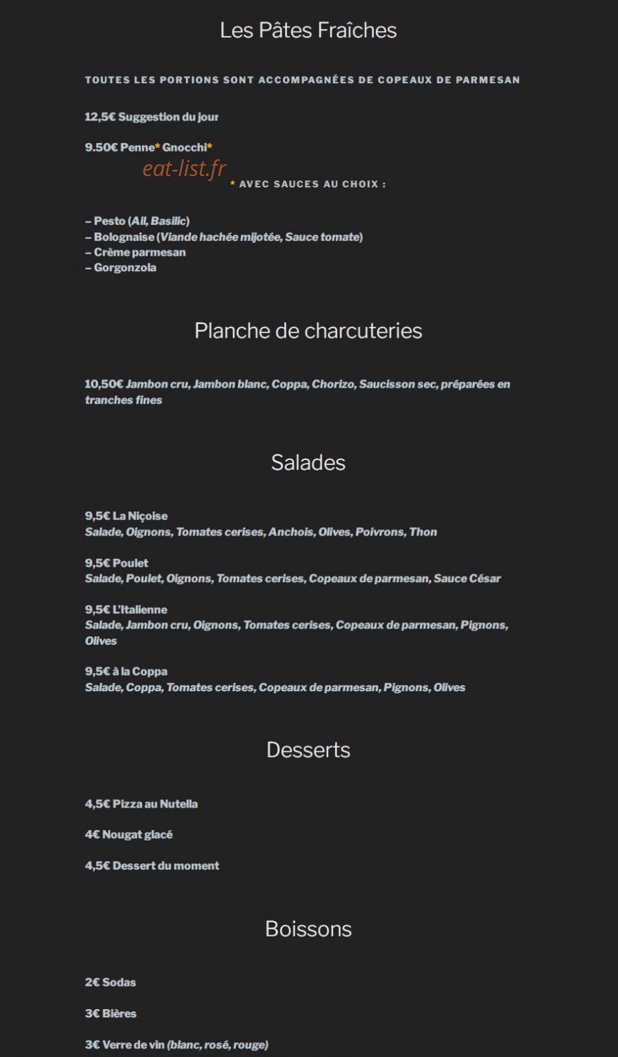 La Pizz' — carte page 3