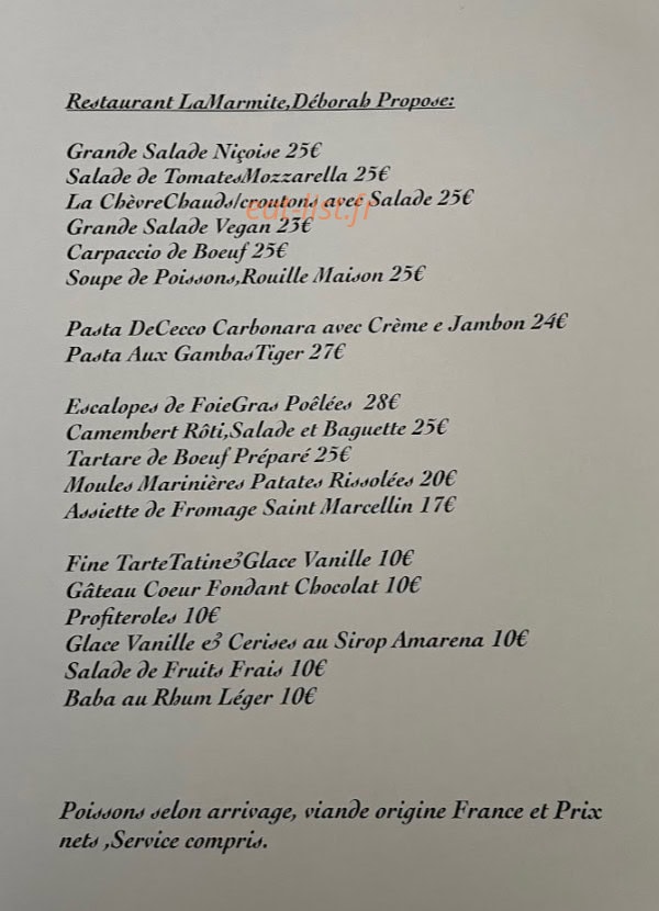 Le Relais Des Calanques — carte page 2