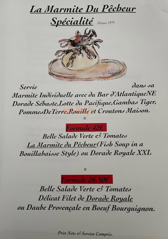 Le Relais Des Calanques — carte page 1