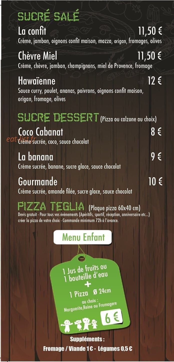 Cabanat Pizza — carte page 5