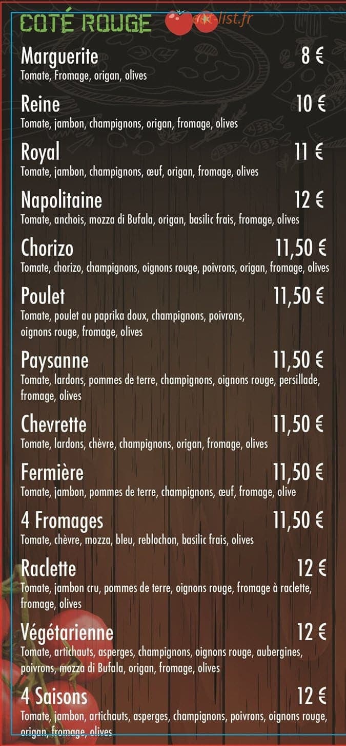 Cabanat Pizza — carte page 2