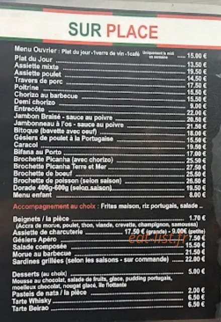 Churrasqueira Restauration Rapide — carte page 2