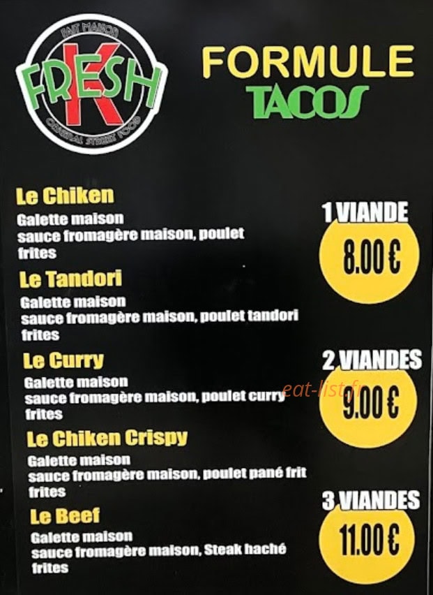 Fresh K — carte page 3