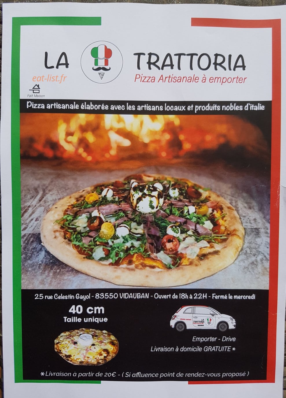 La Trattoria — carte page 1