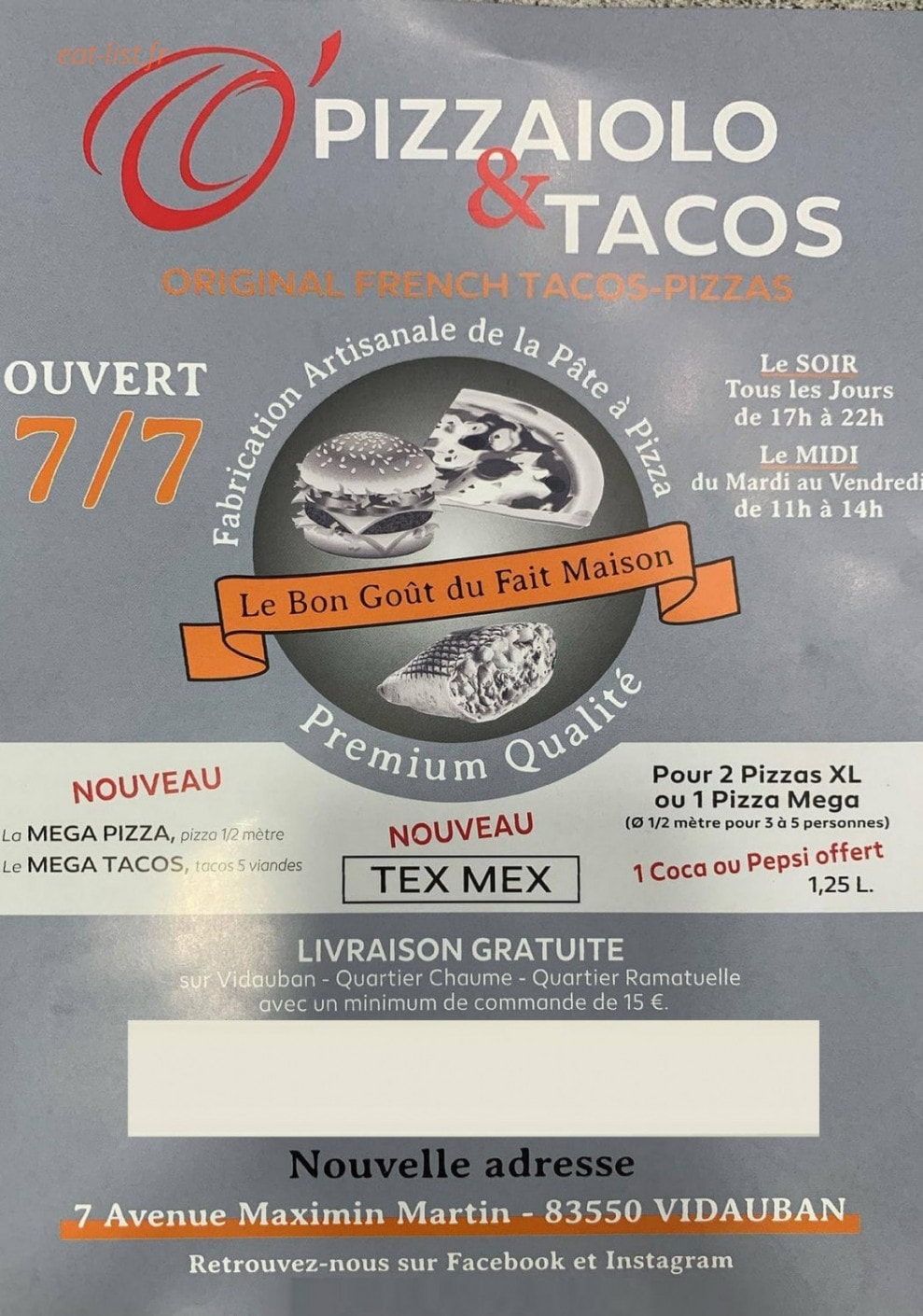 O pizzaiolo — carte page 1