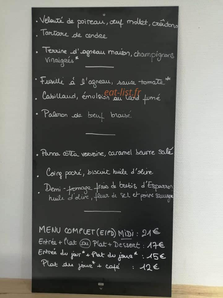 Bistrot Ecole — carte page 1