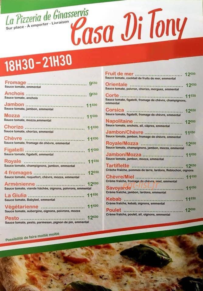 Casa Di Tony — carte page 1