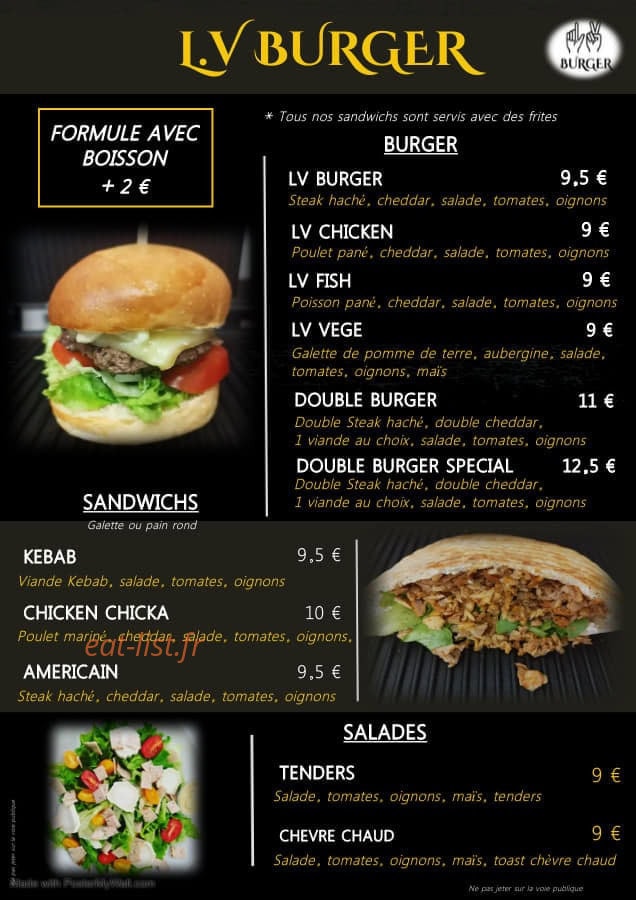 LV Burger — carte page 3