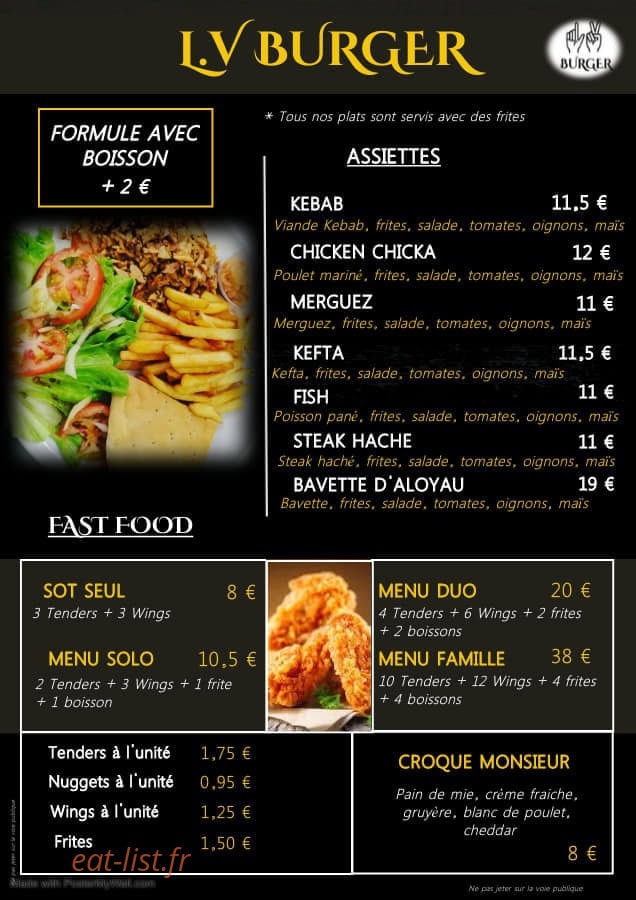 LV Burger — carte page 2