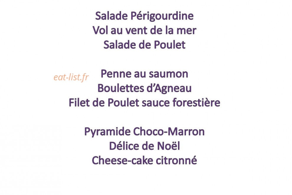 La Table De Cupidon — carte page 2