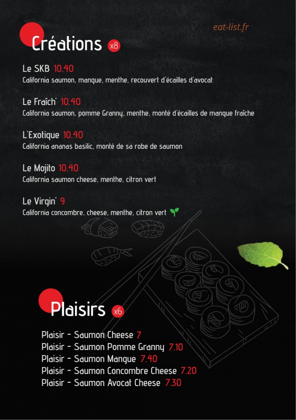 Le Saké Bon — carte page 4