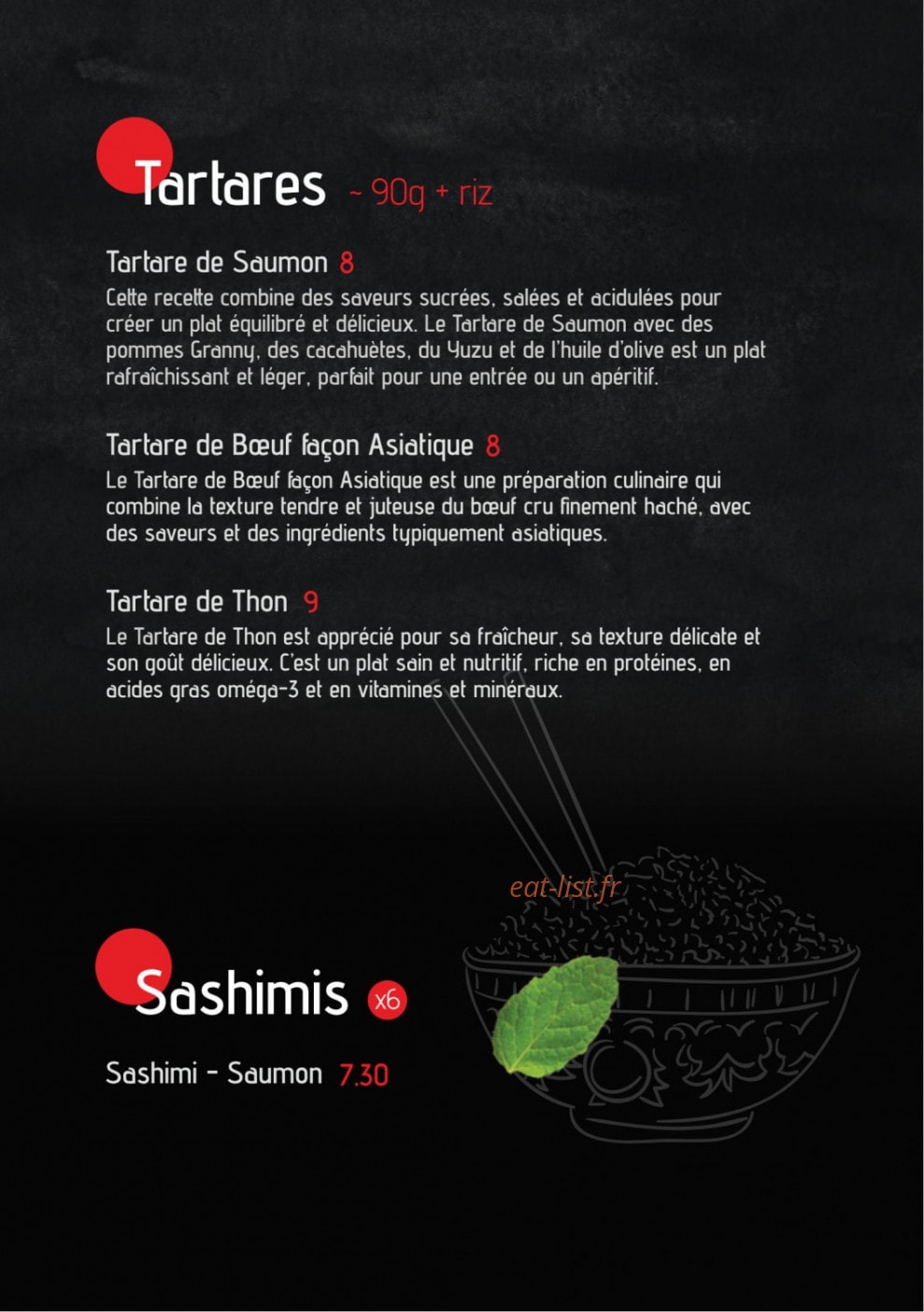 Le Saké Bon — carte page 6