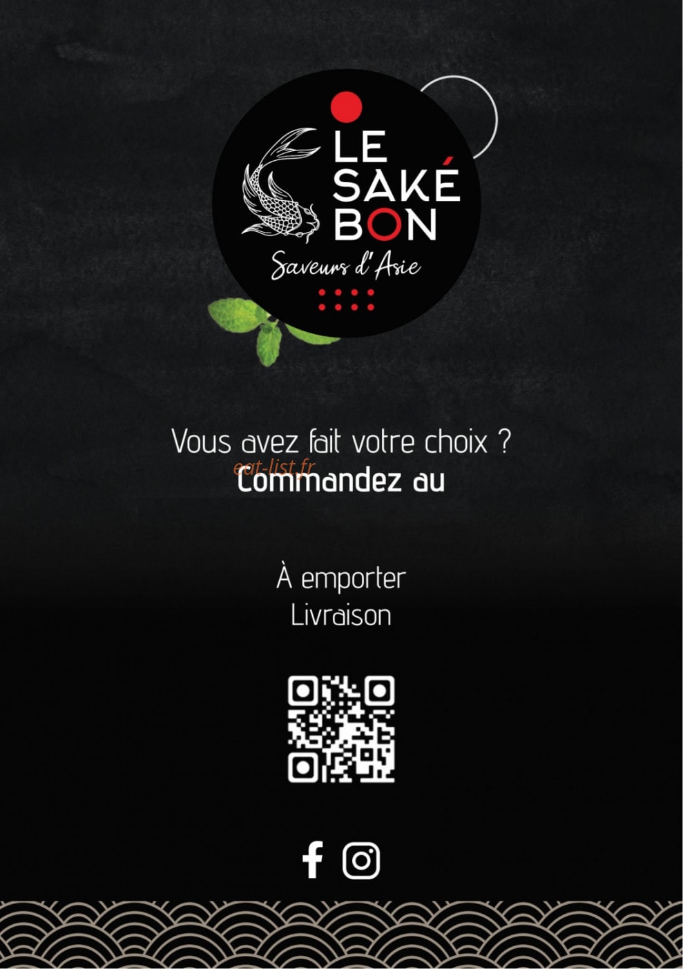 Le Saké Bon — carte page 14