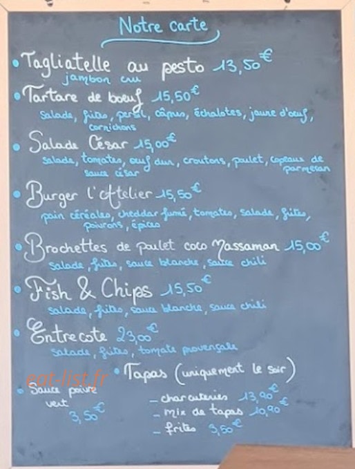L'Atelier — carte page 1