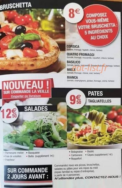 Pizza Bella — carte page 3