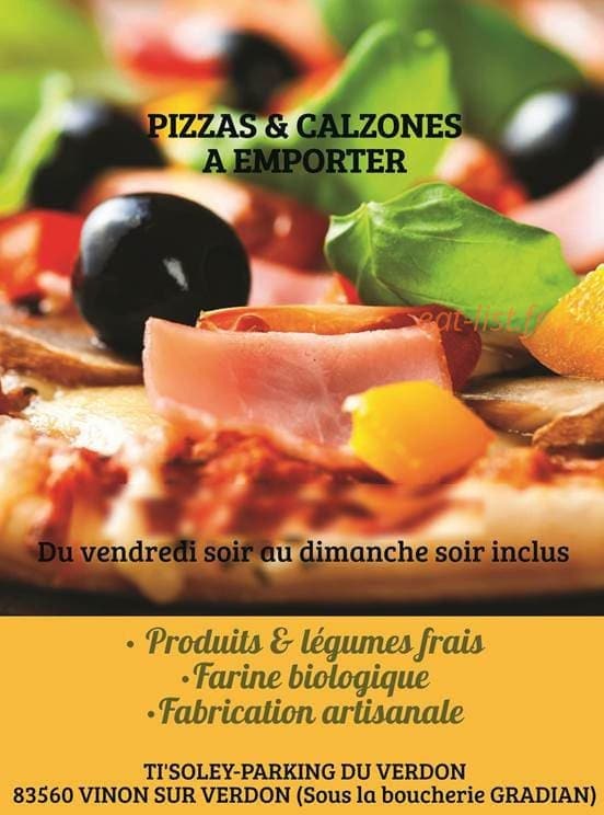 Pizza Ti'Soley — carte page 1