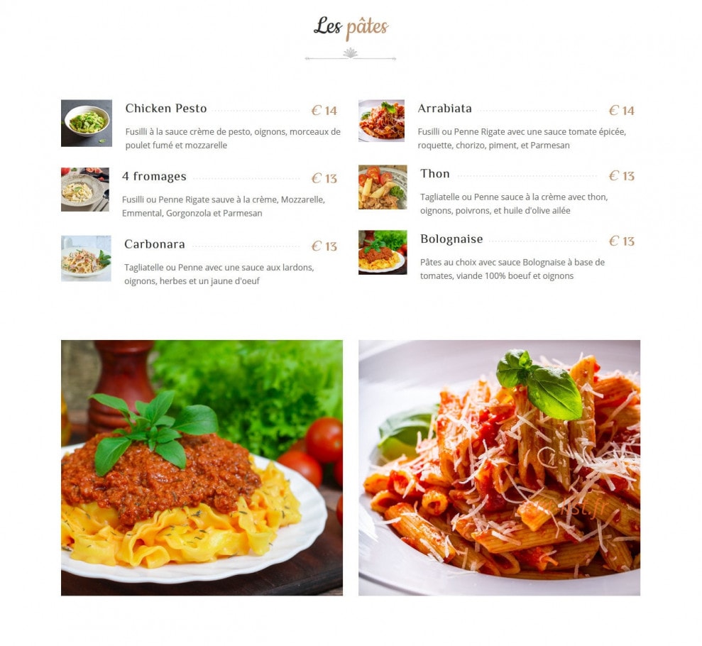 Sulla Pasta — carte page 3