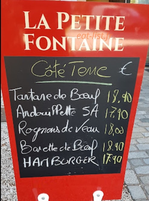 La Petite Fontaine — carte page 1