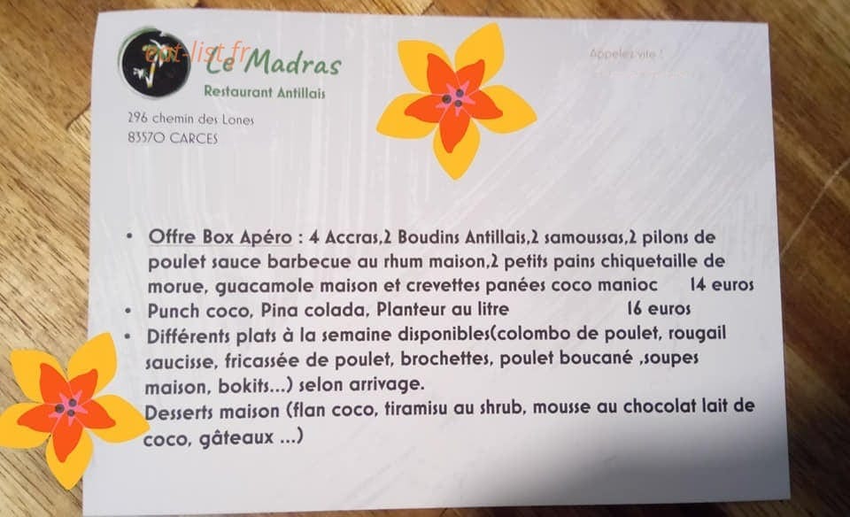 Le ' Madras — carte page 2