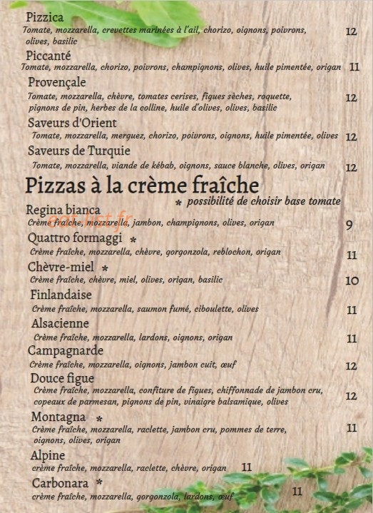 Provence Pizzas — carte page 2