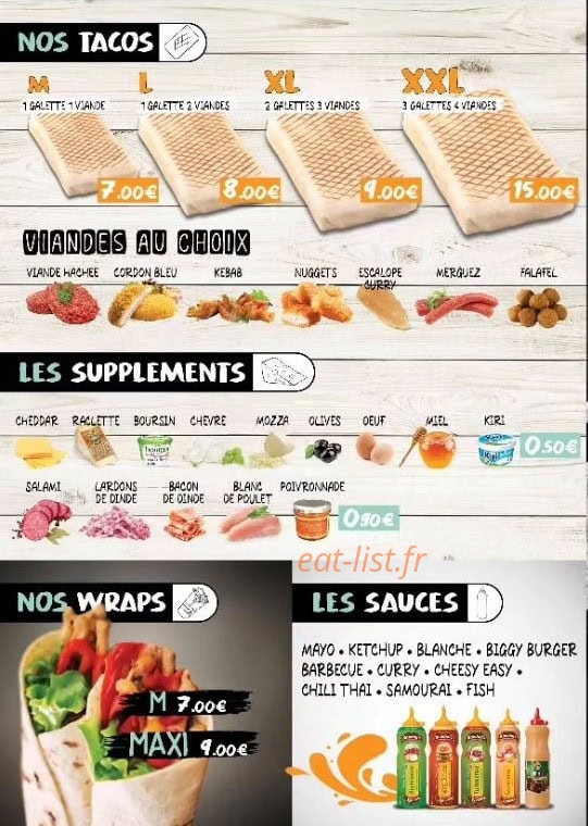 Coti'tacos burger — carte page 3