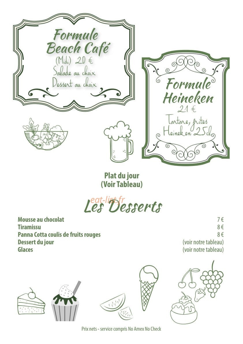 Beach Café — carte page 5