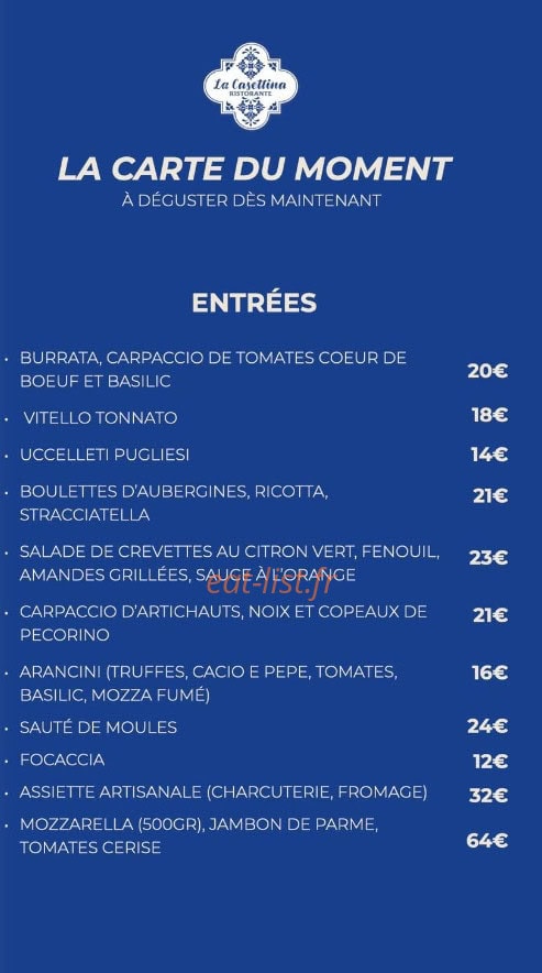 La Casettina — carte page 1
